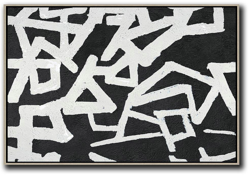Contemporary Art Canvas Painting,Oversized Horizontal Minimal Art On Canvas - Giant Canvas Wall Art